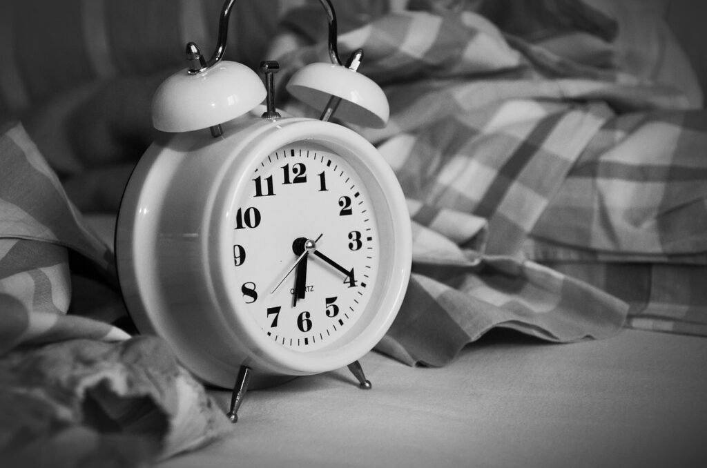 alarm clock, stand up, time