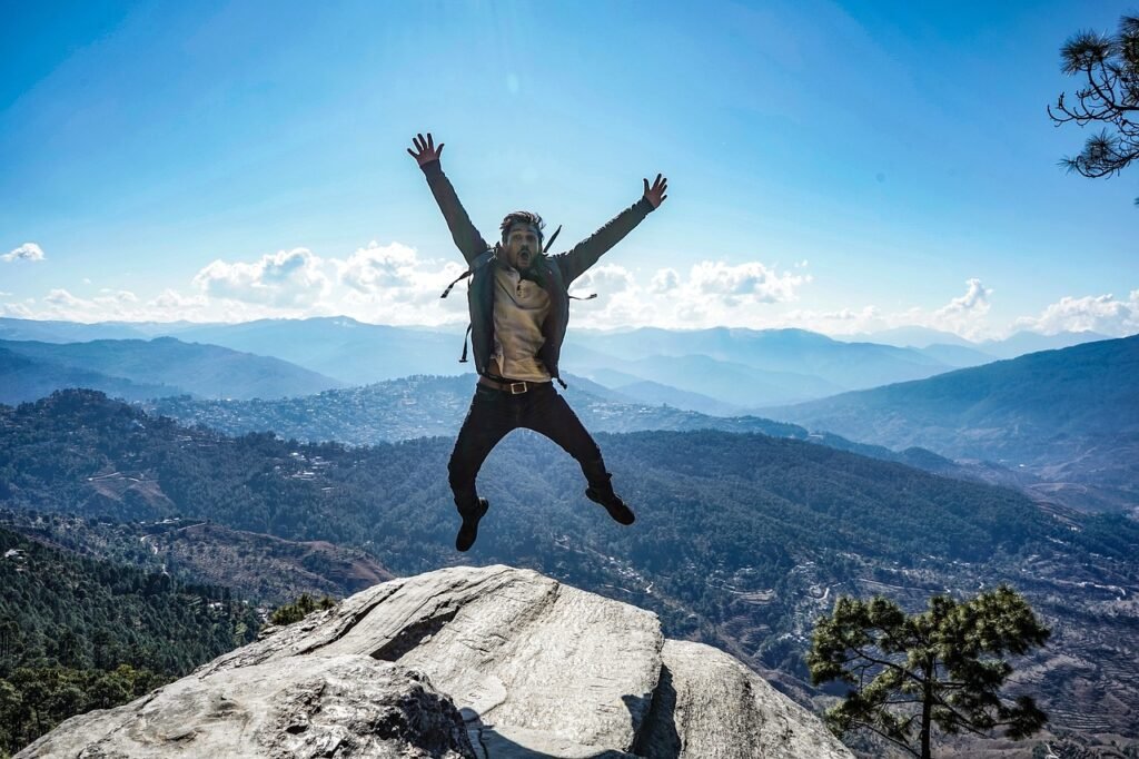 jump, cliff, adventure
