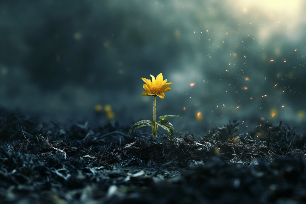 ai generated, flower, resilience